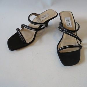 ISAAC MIZRAHI BLACK RHINESTONE BLING SHOES SZ 6.5